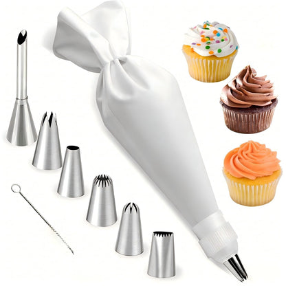 15-Piece Reusable Piping Bags and Tips Set, for Cake Decorating, Cupcakes