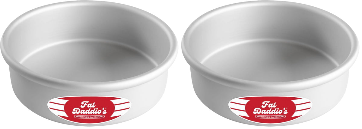 Fat Daddio's PRD-83SET Anodized Aluminum Round Cake Pans, 2 Piece Set, 8 x 3 Inch
