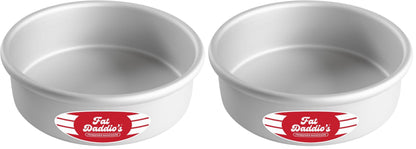 Fat Daddio's PRD-83SET Anodized Aluminum Round Cake Pans, 2 Piece Set, 8 x 3 Inch