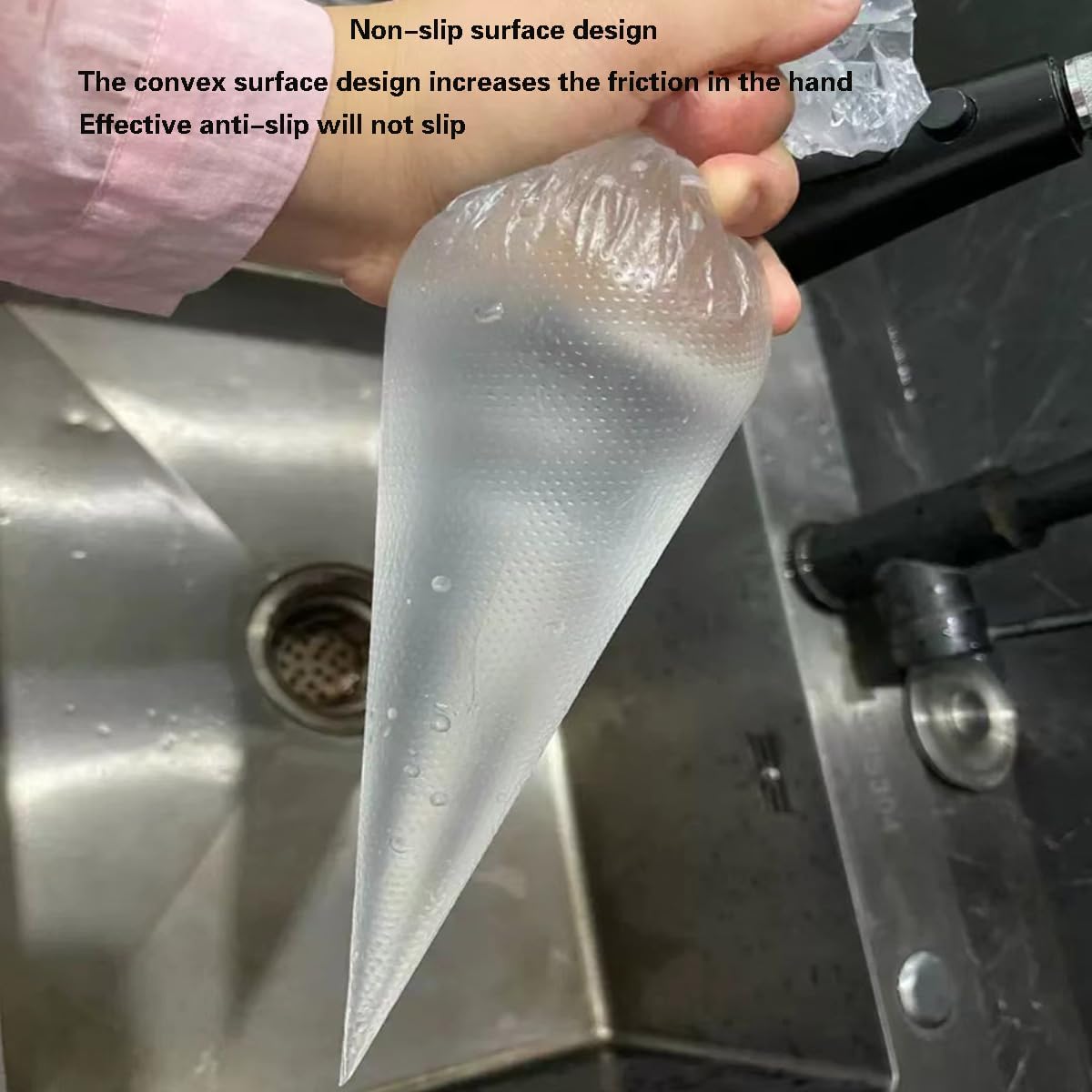 Piping Bags - 12 Inch Disposable Icing Bags, 200 PCS Decorating Bags for Frosting, Pastry Bags, Great for Cakes and Cookies Decoration, S/M/L, Clear