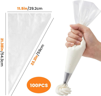 24'' Extra Large Piping Bags Disposable, 100 Pcs Thickened Piping Bags