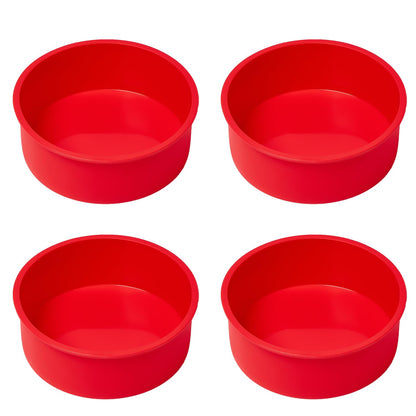 saphe Silicone 6 Inch Cake Pans - Round Baking Molds, Set of 4 Cake Molds for Layer Cake, Cheesecake, Rainbow Cake