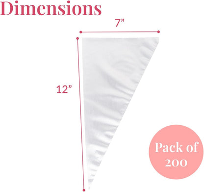 Anti Burst Piping Bags 12 Inch - Prestee Tipless Icing Bags - Durable Frosting Piping Bag Tools - Pastry and Cookie Decorating Supplies