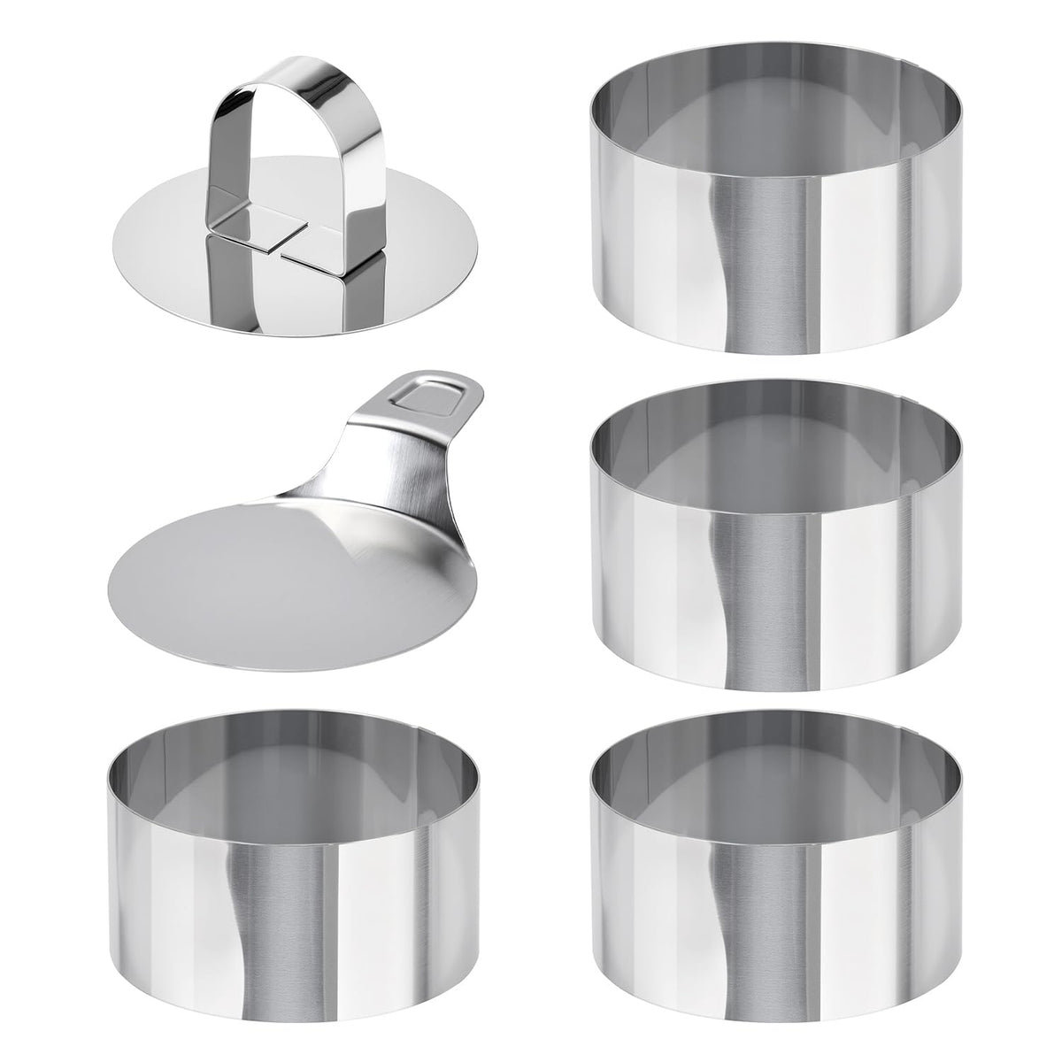HULISEN 3” Round Cake Ring Mold, Stainless Steel Cooking Crumpet Rings