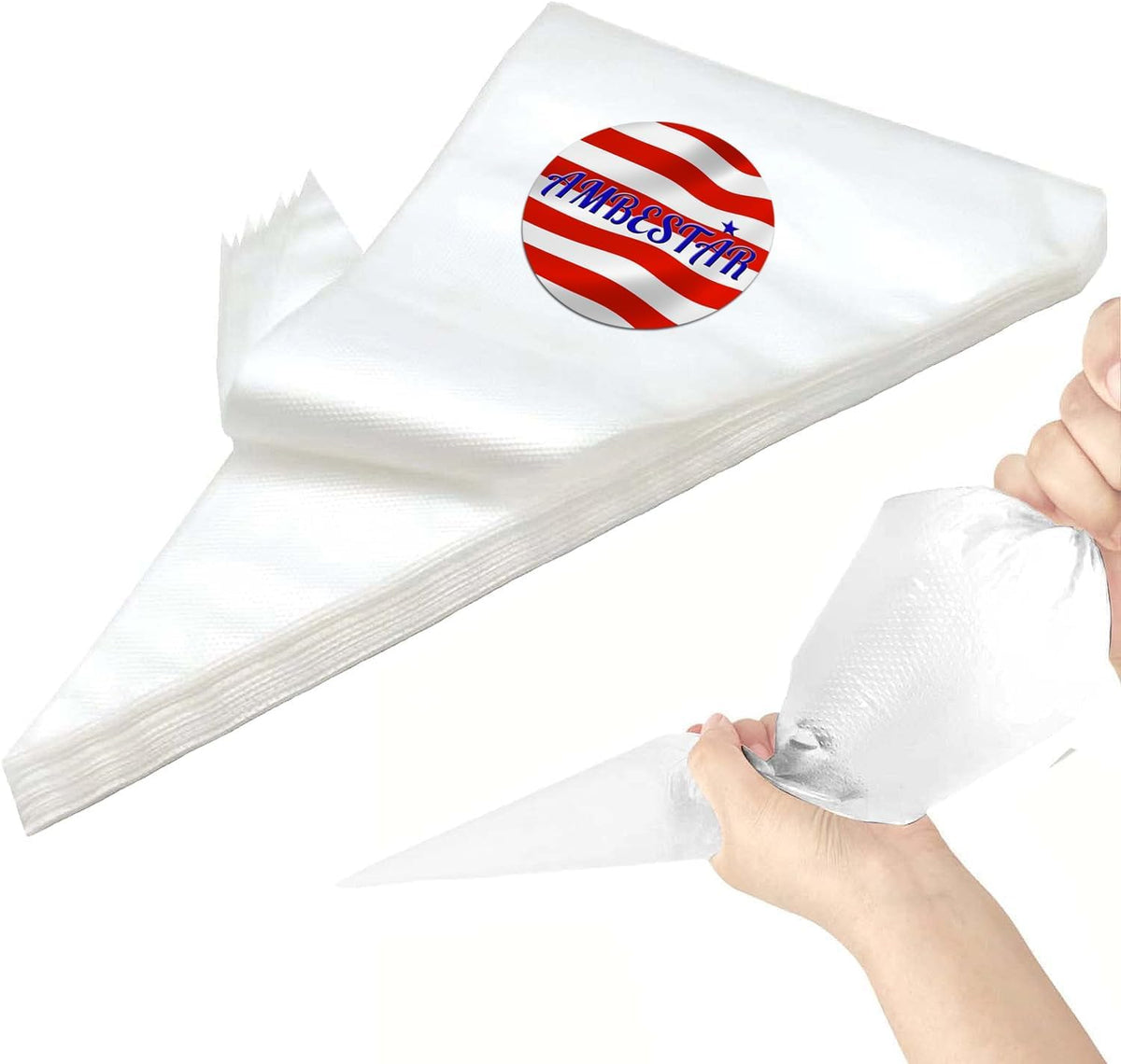 Large Pastry Bags Disposable, 100 Pcs 24 Inch Thickened Strong Decorating Bags for Frosting, Royal Icing, Professional Cake Supplies for Baking and Decorating