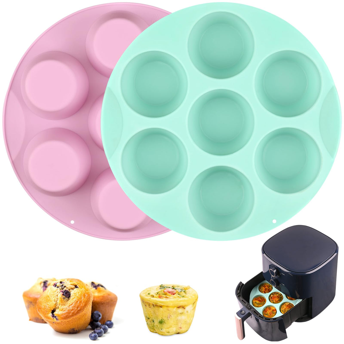 Sakolla 3 Pack Flower Shape Silicone Cake Molds, Large Round Silicone Molds for Baking Cake, Breads, Pies, Tarts (Rose, Chrysanthemum, Sunflower)