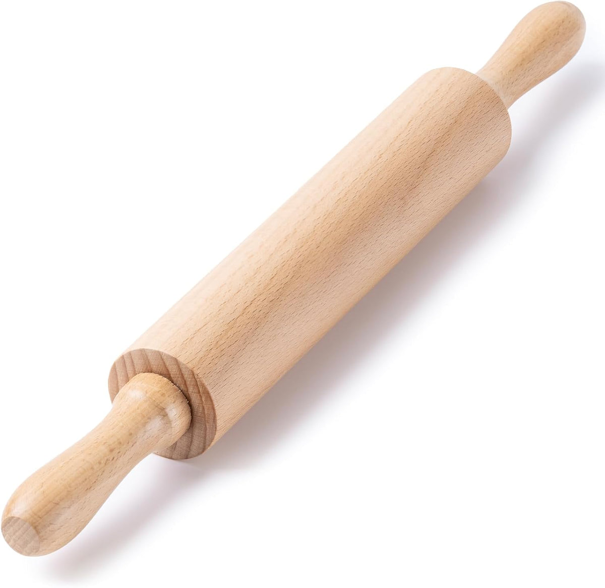 AISOSO Rolling Pin for Baking, 15.75" Wooden Dough Roller, Light Yellow