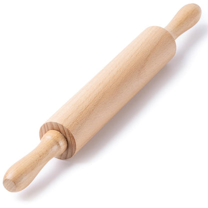 AISOSO Rolling Pin for Baking, 15.75" Wooden Dough Roller, Light Yellow