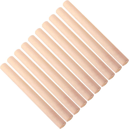 LABRIMP 10pcs Rolling Pin Wooden Dough Roller 10.61 In