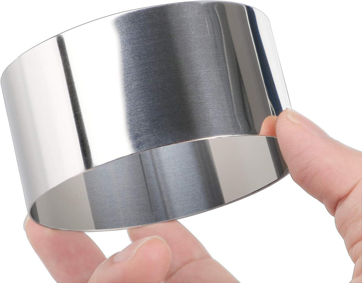 HULISEN 3” Round Cake Ring Mold, Stainless Steel Cooking Crumpet Rings