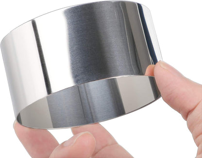 HULISEN 3” Round Cake Ring Mold, Stainless Steel Cooking Crumpet Rings