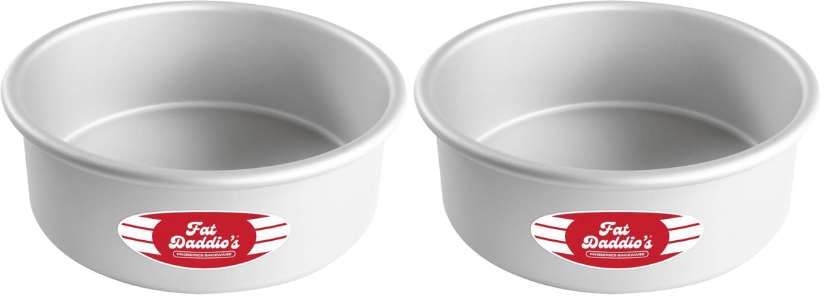 Fat Daddio's PRD-83SET Anodized Aluminum Round Cake Pans, 2 Piece Set, 8 x 3 Inch