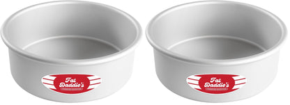 Fat Daddio's PRD-83SET Anodized Aluminum Round Cake Pans, 2 Piece Set, 8 x 3 Inch