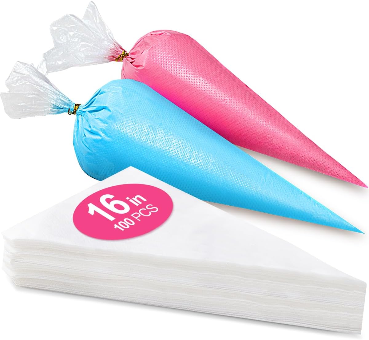 16 Inch Piping Bags Disposable, 100Pcs Large Pastry Bags