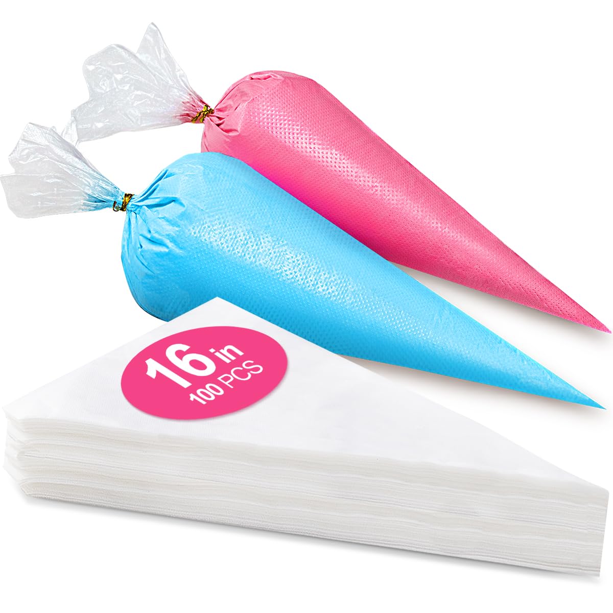 16 Inch Piping Bags Disposable, 100Pcs Large Pastry Bags