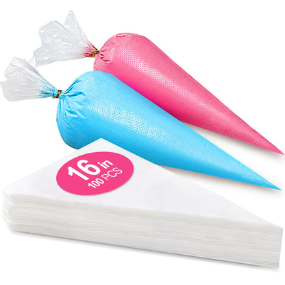 16 Inch Piping Bags Disposable, 100Pcs Large Pastry Bags