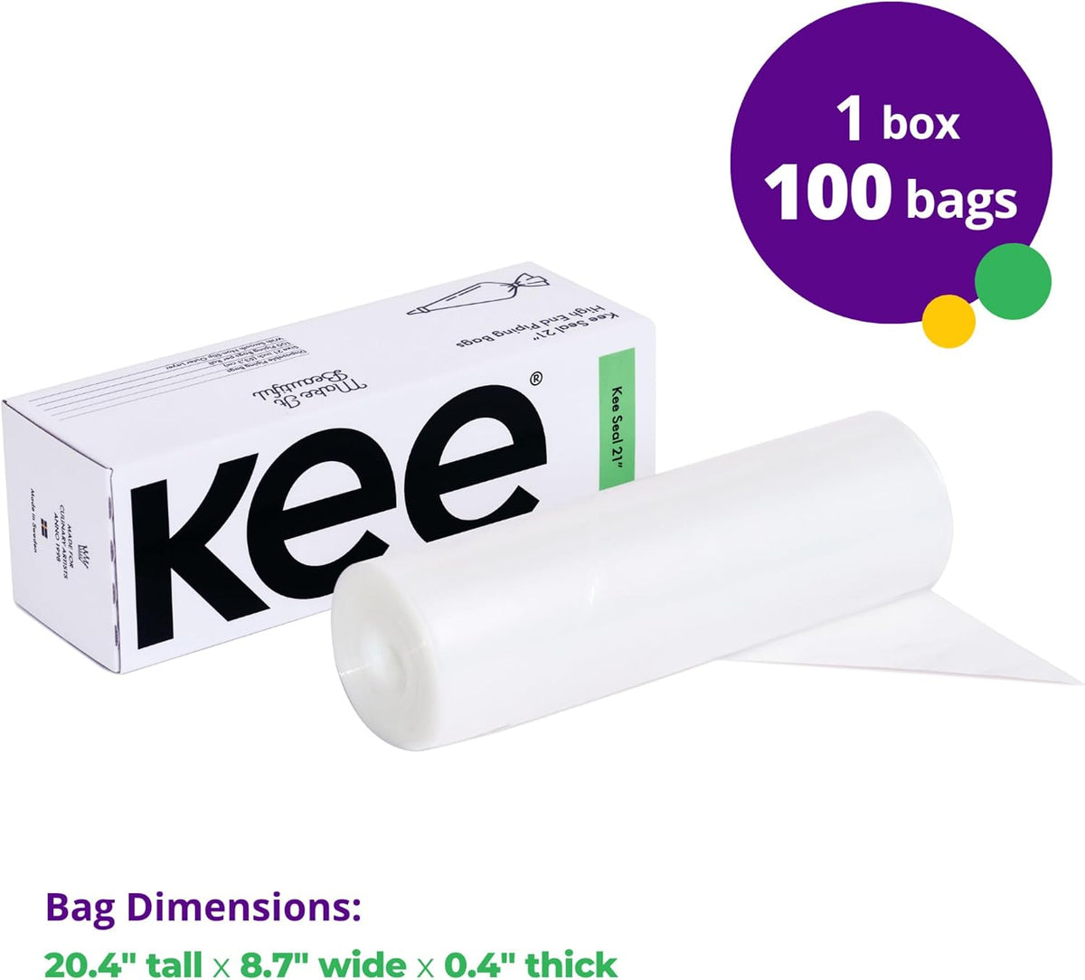KEE-SEAL Disposable Pastry Piping Bags | 25 Inch | 100 Pack