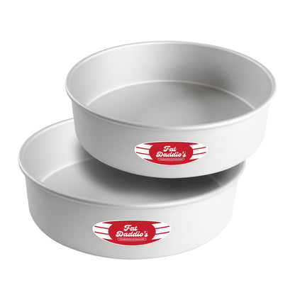 Fat Daddio's PRD-83SET Anodized Aluminum Round Cake Pans, 2 Piece Set, 8 x 3 Inch