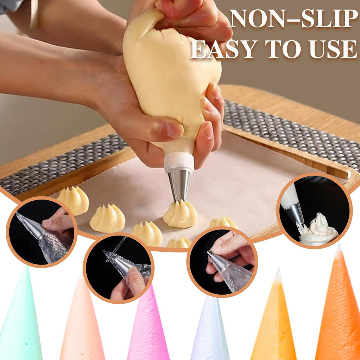 5 Sizes Disposable Piping Bags, 500 PCS Icing Bags