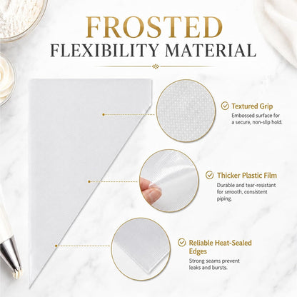 250 Pcs Disposable Piping Bags 12 Inch, Tipless Icing Piping Bags Non-Slip Anti Burst Disposable Pastry Bags for Cream Frosting, Cakes, Chocolate, Cupcakes and Cookies Decoration Supplies