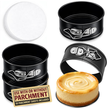 10 Inch Springform Pan with 50 Pcs Parchment Paper Cheesecake Baking Mold