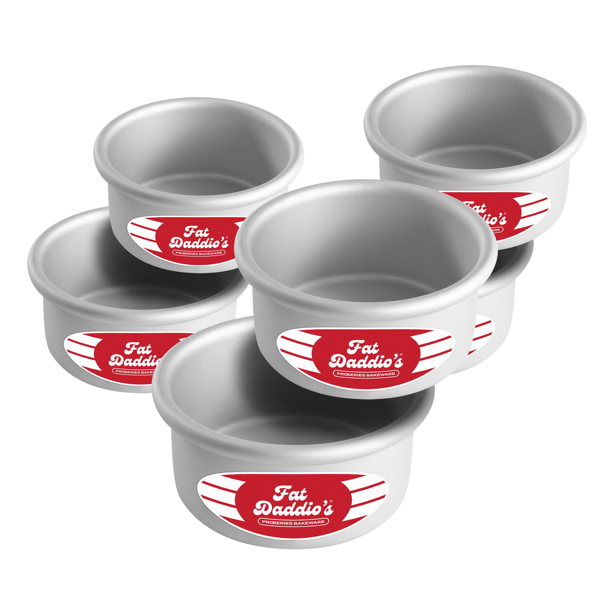 Fat Daddio's PRD-83SET Anodized Aluminum Round Cake Pans, 2 Piece Set, 8 x 3 Inch