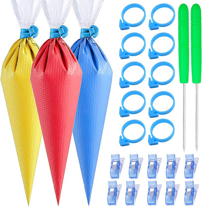 100 Pieces Piping Bags Disposable -14 inch Tipless Piping Bags | Pastry Bags | Icing Bags | Frosting Bags for Cake Cookies Baking Decorating (100, 14inch)