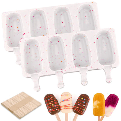 WMKGG Popsicle Silicone Molds Set, 2 PCS Ice Cream Mold(Standard Size/Pink)