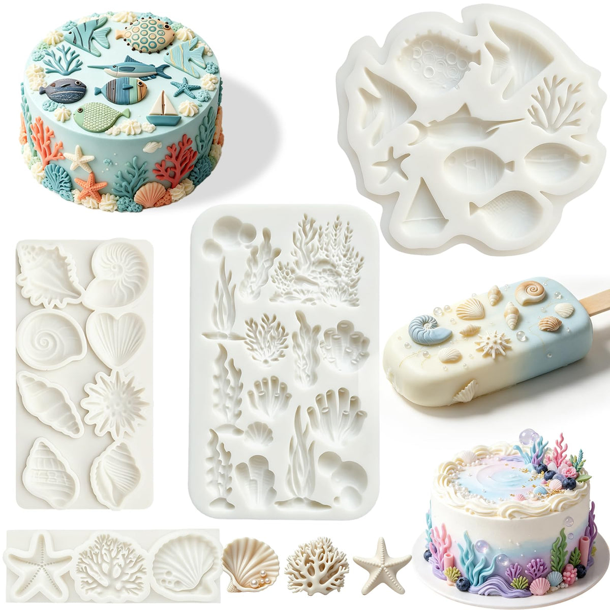 Flower Silicone Molds, 2Pcs Lily Fondant Molds for Cake Decorating