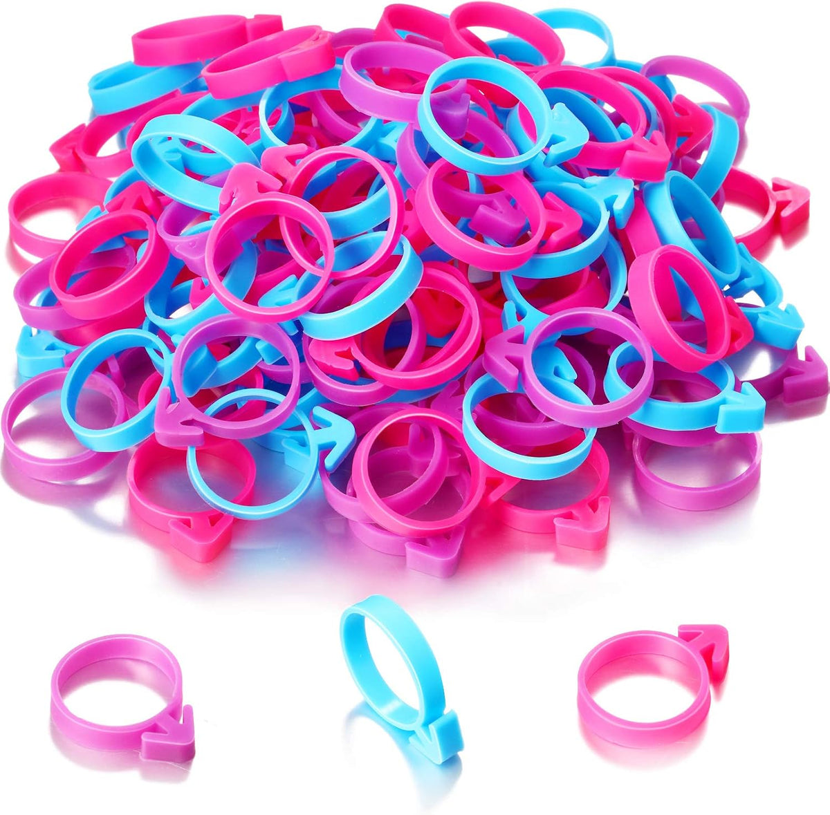 Patelai 120 Pcs Icing Bag Ties Silicone Piping Bag Ties,Rosy, Blue, Purple