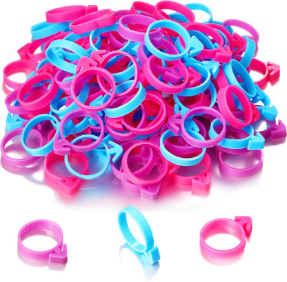 Patelai 120 Pcs Icing Bag Ties Silicone Piping Bag Ties,Rosy, Blue, Purple