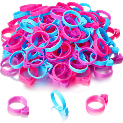 Patelai 120 Pcs Icing Bag Ties Silicone Piping Bag Ties,Rosy, Blue, Purple