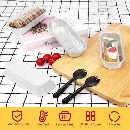 LNYZQUS Mini Loaf Pans with Lids 100 Pack, 6.8oz Small Cake Tins