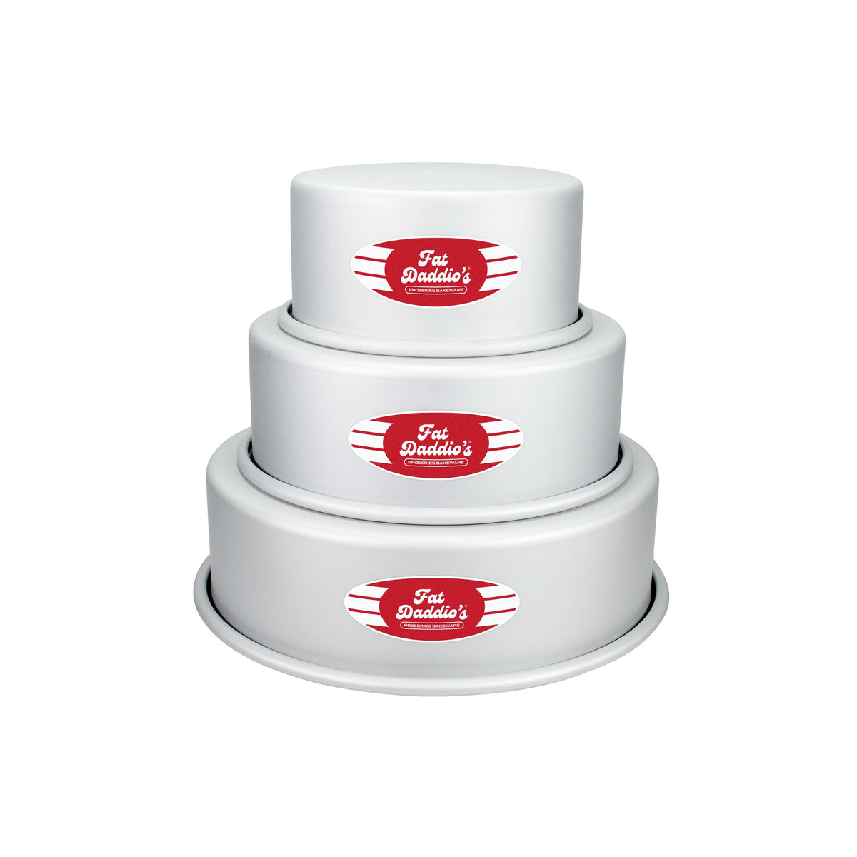 Fat Daddio's PRD-83SET Anodized Aluminum Round Cake Pans, 2 Piece Set, 8 x 3 Inch