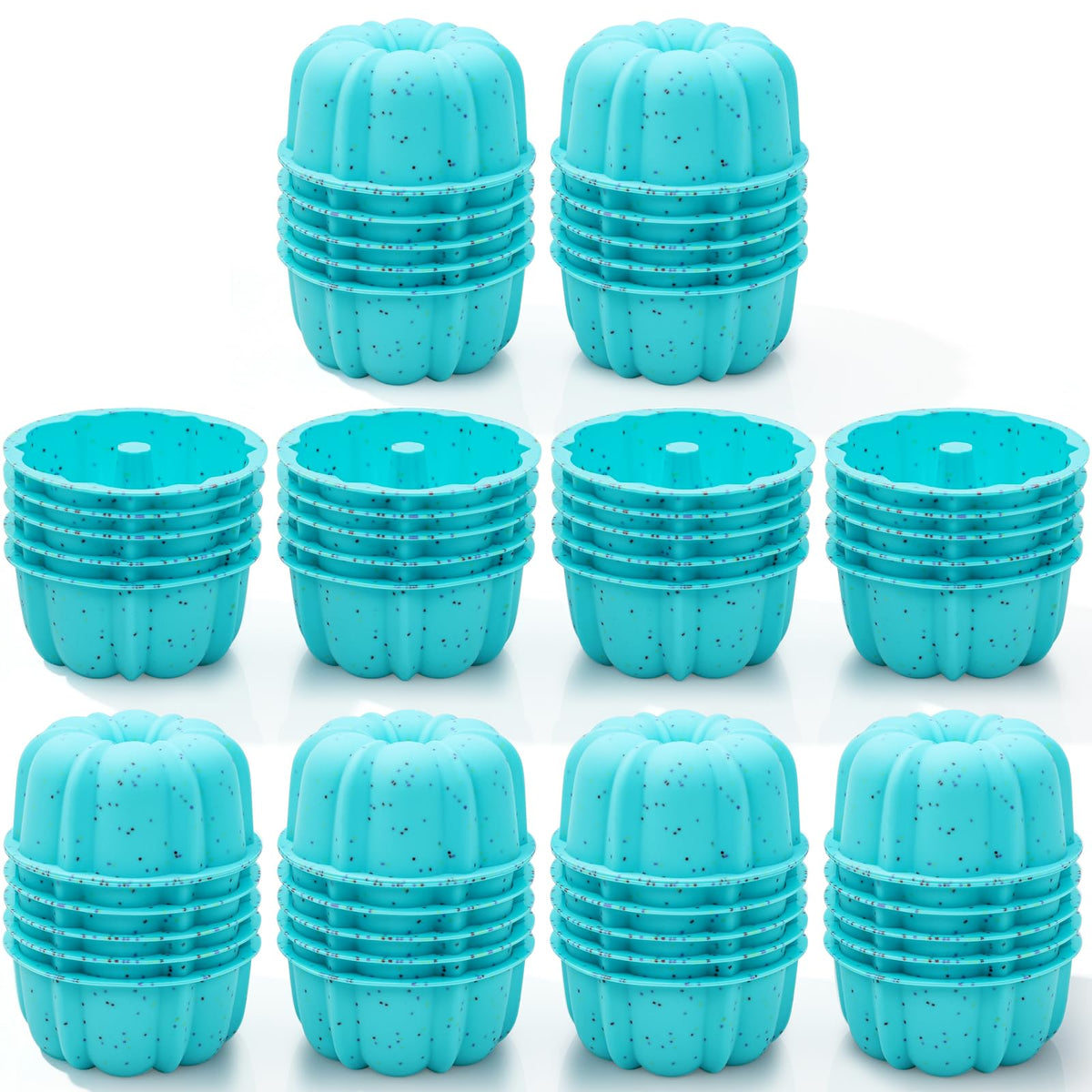 4 Inch Individual Silicone Mini Flan Molds for Baking (25 Pcs,Cream)