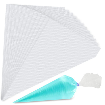 Engorgio 100 Pcs Disposable Mini Piping Bags 8 inch Pastry Bag Pastry Crimpers Small Piping Bags Disposable Pastry Bags For Cake Macarons Dessert Decorations Cookies Baking Cupcakes (Clear)