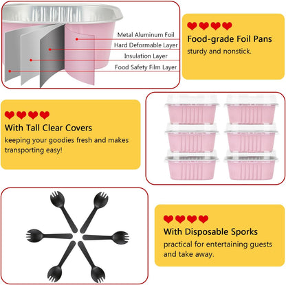 LNYZQUS 10oz Mini Cake Pans with Lids, Small Cinnamon Roll Containers