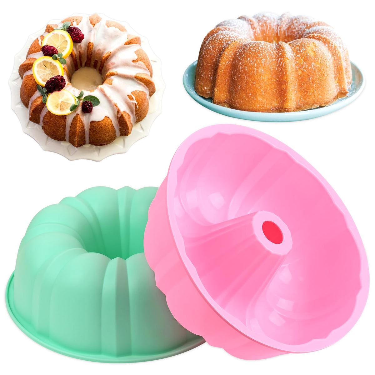 HUAKENER 2 Pcs Charlotte Cake Pan, 8 Inch Round Cake Pan