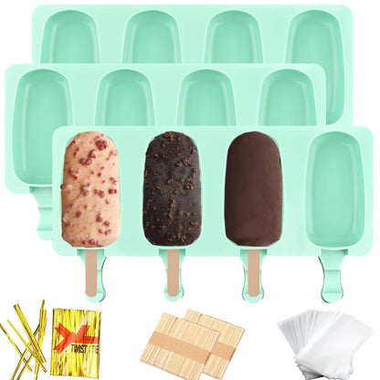3pcs Cakesicle Mold,Popsicle Molds Silicone Cake Pop Mold(Pink)