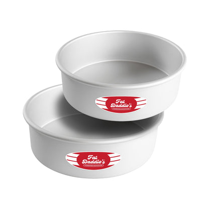 Fat Daddio's PRD-83SET Anodized Aluminum Round Cake Pans, 2 Piece Set, 8 x 3 Inch