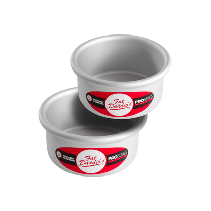 Fat Daddio's PRD-83SET Anodized Aluminum Round Cake Pans, 2 Piece Set, 8 x 3 Inch