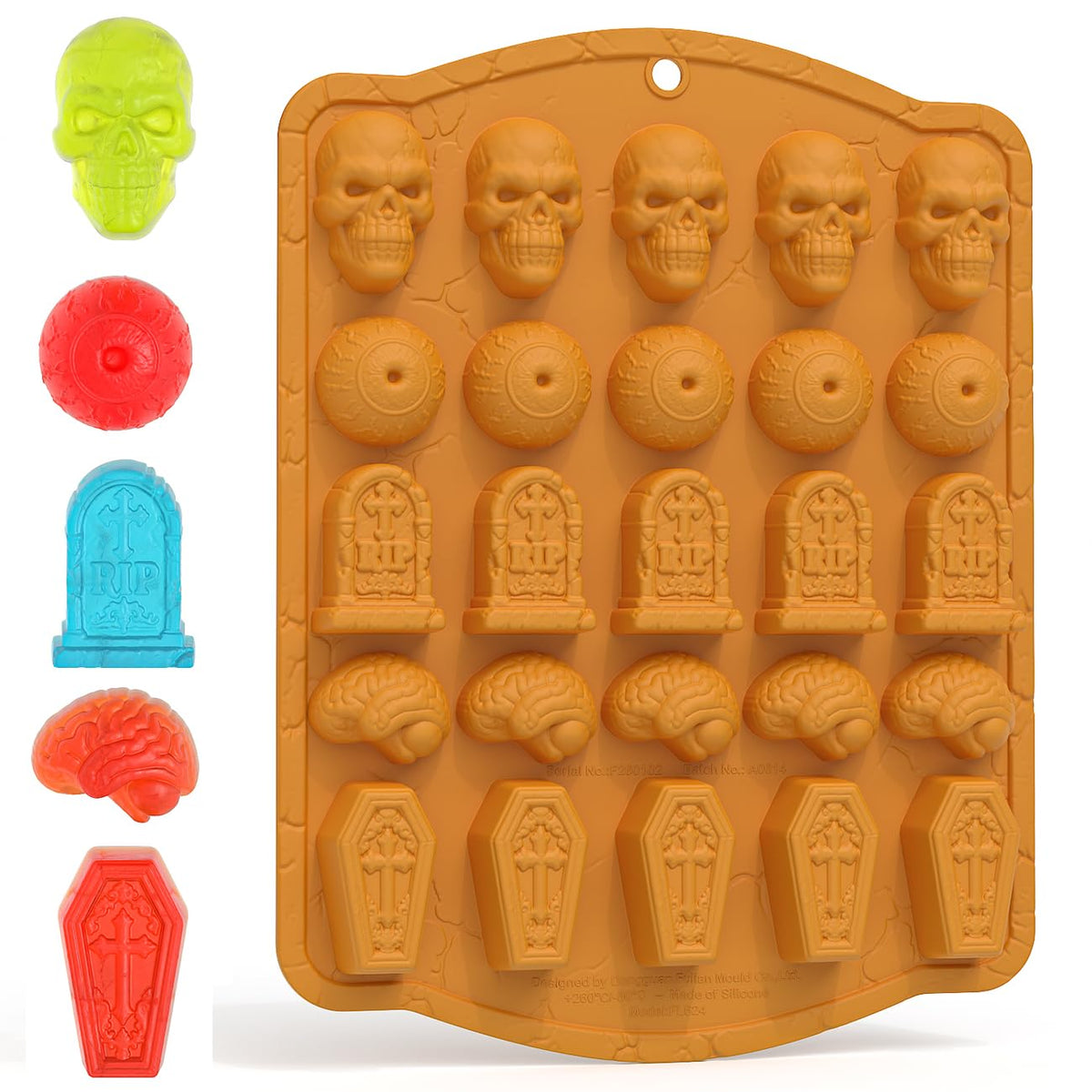6 Cavities Large Skull Cake Pan Silicone Mold - 3D Skull Ice Cube Mold, Halloween Silicone Molds Bpa Free for Chocolate, Jelly, Wax Melt, Ice Cubes, Gelatin and Resin