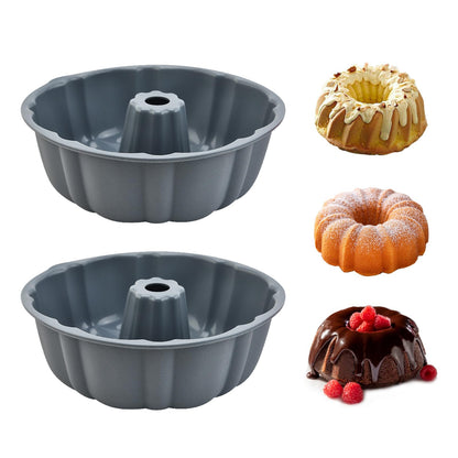 2 Pack Silicone Cake Pan,Jello Moldes Para Gelatinas，10 Inch, Pink+Blue
