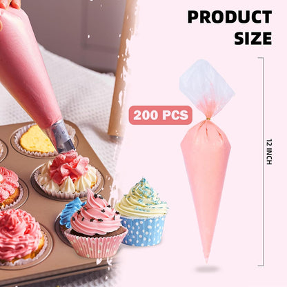 Homrelaxy 200 Pcs 12 Inch Tipless Piping Bags, Disposable Pastry Bags