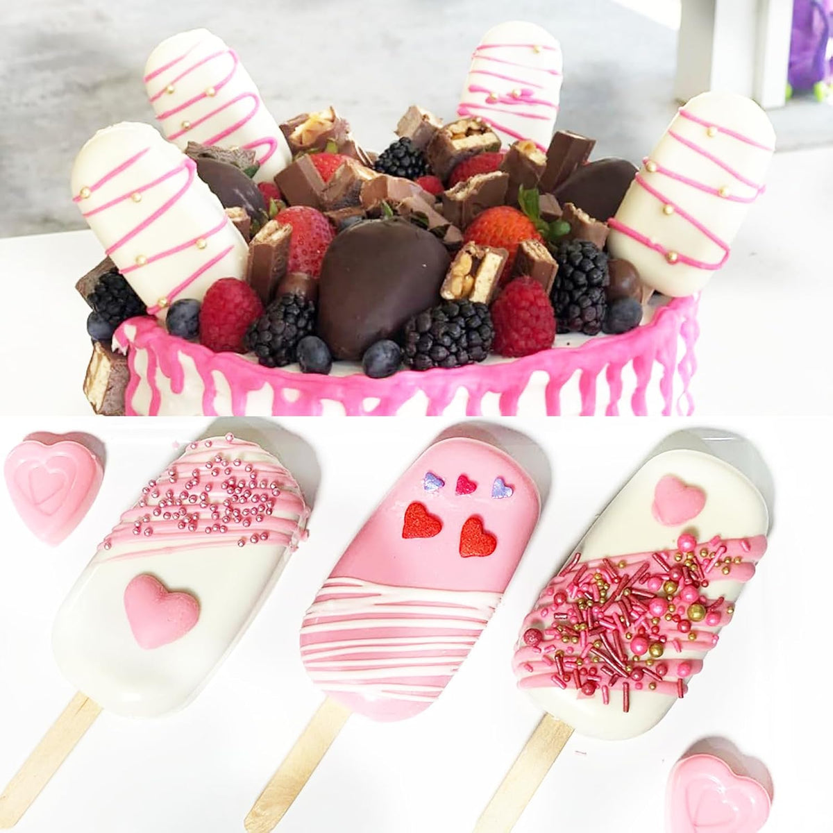 Popsicle Molds Set of 3, 12 Cavities Silicone Cake Pop & Cakesicle Mold