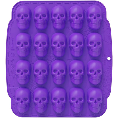 NiHome 20 Cavities Silicone Skull Mold for Baking Chocolates Making, Black