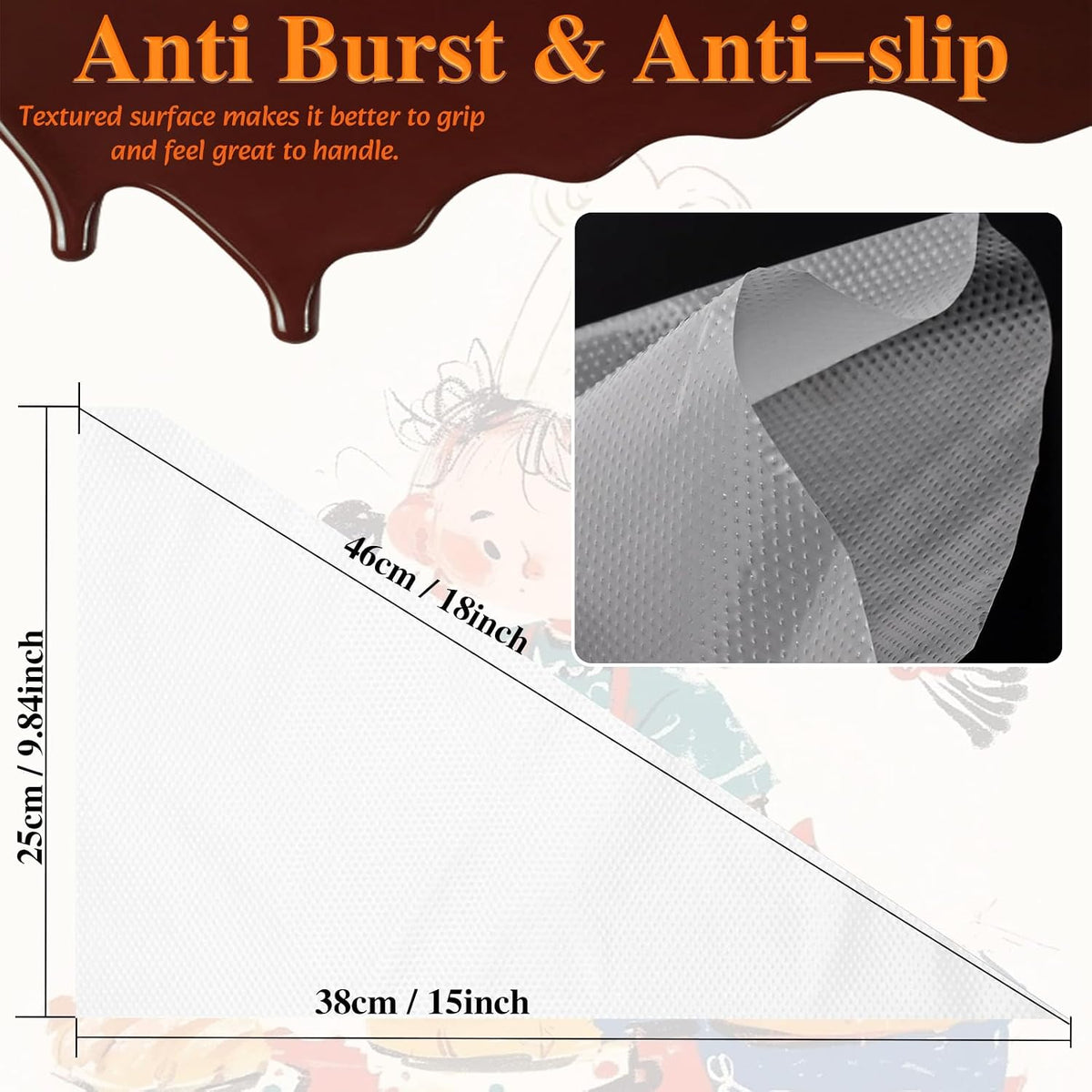 18 Inch Pastry Bags, 200 PCS Piping Bags Disposable