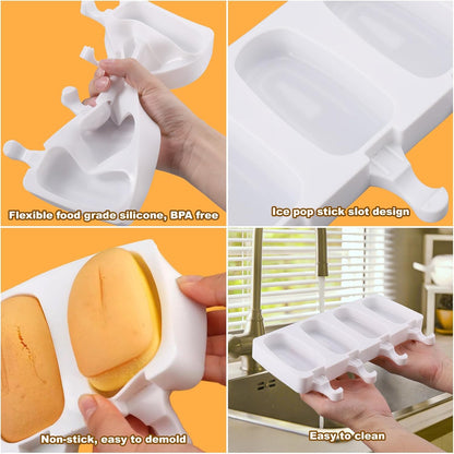 Juome Cake Pop Mold Kit, Large Cakesicle Molds Silicone with Sticks & Bags