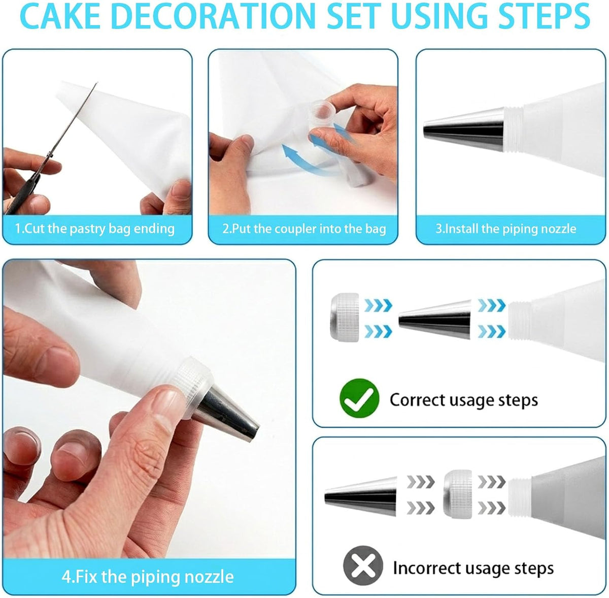 17-Piece Piping Bags and Tips Set, 2 Reusable 16 Inch Cotton Pastry Bags