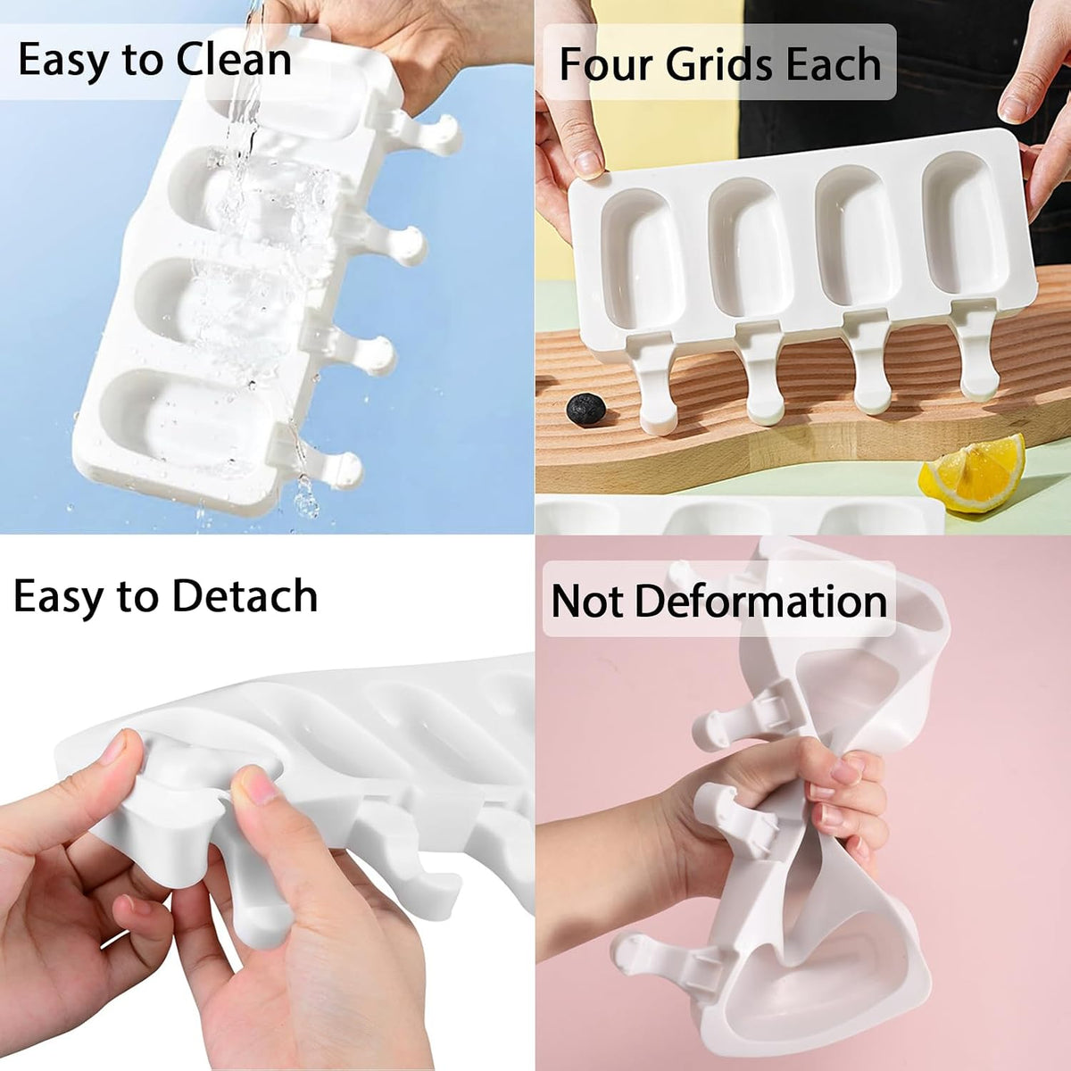 Popsicle Molds Set of 3, 12 Cavities Silicone Cake Pop & Cakesicle Mold